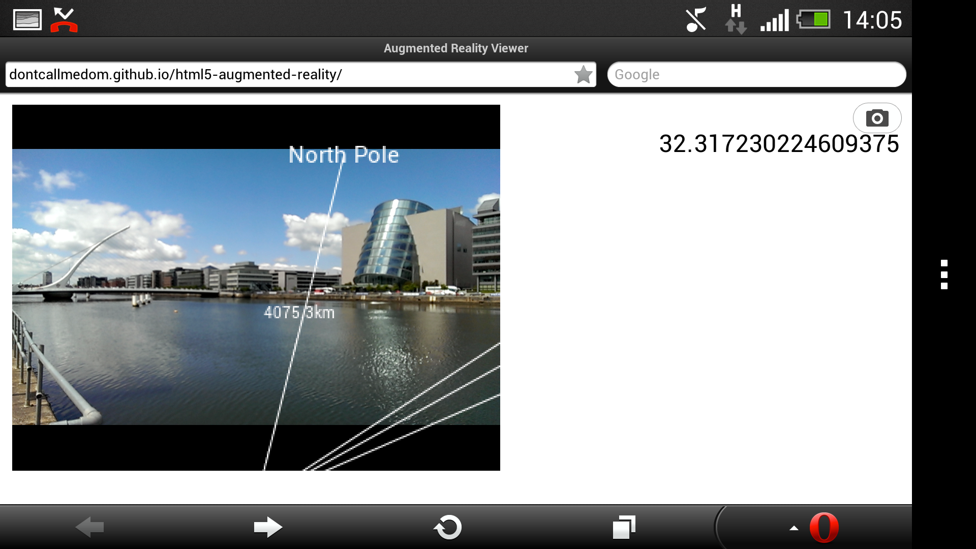Web-based augmented reality proof of concept demo in mobile browser