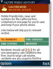 Calfire.mobi screenshot