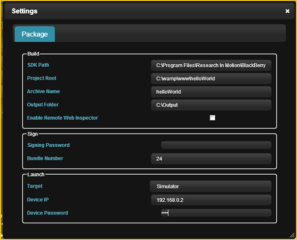 Packaging your BlackBerry 10 app.