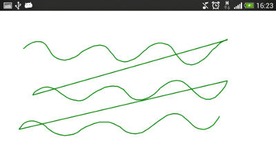 Three green wavey lines