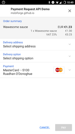 Payment request API order summary