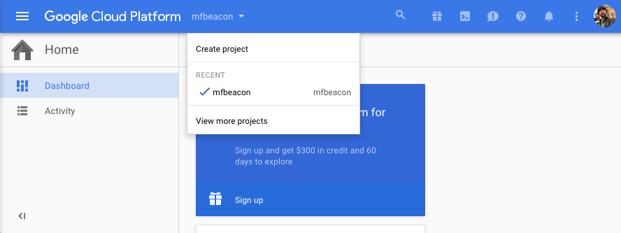 Setting up a Google Cloud App project