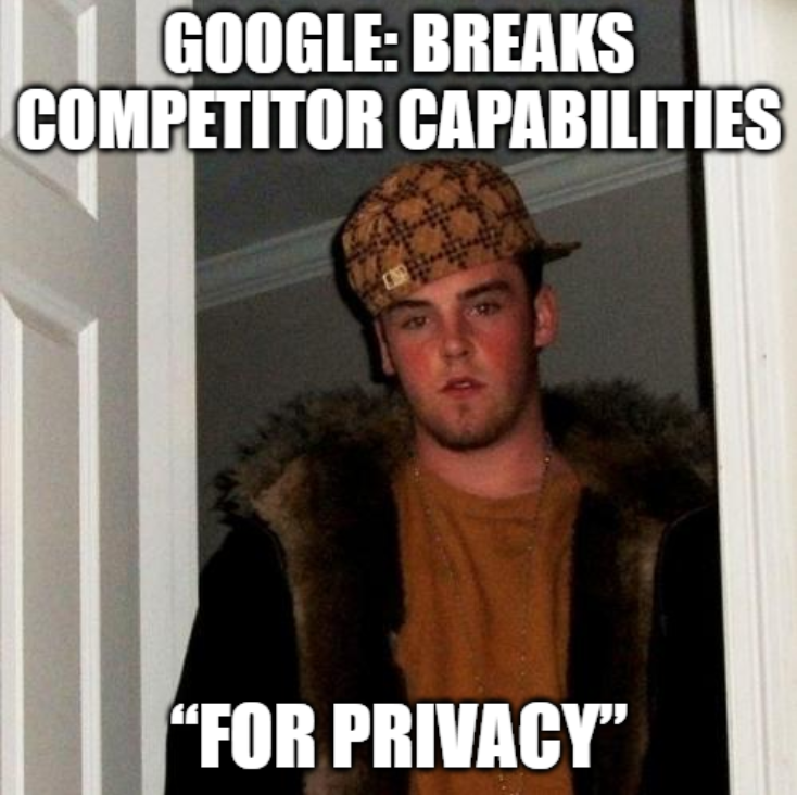 User-Agent meme: Google breaks competitor capabilities